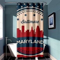 Retro Baltimore Maryland Skyline Shower Curtain 36  X 72  (stall)  by Bigfootshirtshop