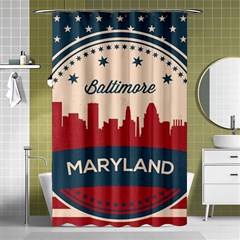 Retro Baltimore Maryland Skyline Shower Curtain 48  X 72  (small)  by Bigfootshirtshop