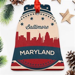 Retro Baltimore Maryland Skyline Bell Ornament (two Sides) by Bigfootshirtshop