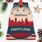 Retro Baltimore Maryland Skyline Bell Ornament (Two Sides) Front