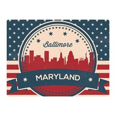 Retro Baltimore Maryland Skyline Double Sided Flano Blanket (mini)  by Bigfootshirtshop