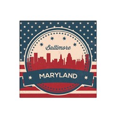 Retro Baltimore Maryland Skyline Satin Bandana Scarf by Bigfootshirtshop