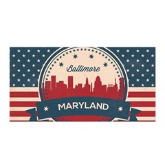 Retro Baltimore Maryland Skyline Satin Wrap by Bigfootshirtshop