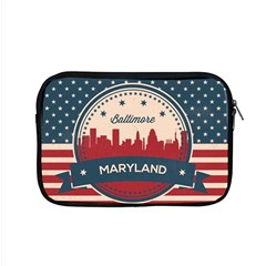 Retro Baltimore Maryland Skyline Apple Macbook Pro 15  Zipper Case by Bigfootshirtshop