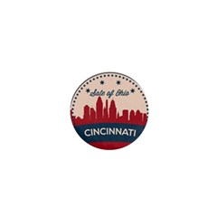 Retro Cincinnati Ohio Skyline 1  Mini Magnets by Bigfootshirtshop