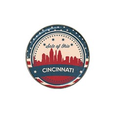 Retro Cincinnati Ohio Skyline Hat Clip Ball Marker (4 Pack) by Bigfootshirtshop