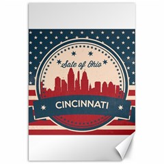 Retro Cincinnati Ohio Skyline Canvas 20  X 30   by Bigfootshirtshop