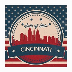 Retro Cincinnati Ohio Skyline Medium Glasses Cloth (2-side) by Bigfootshirtshop