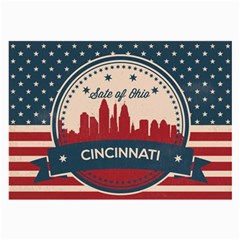 Retro Cincinnati Ohio Skyline Large Glasses Cloth by Bigfootshirtshop