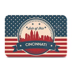 Retro Cincinnati Ohio Skyline Plate Mats by Bigfootshirtshop