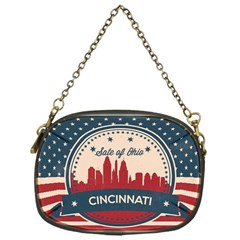 Retro Cincinnati Ohio Skyline Chain Purses (one Side)  by Bigfootshirtshop