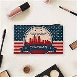 Retro Cincinnati Ohio Skyline Cosmetic Bag (Small)  Back