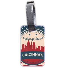 Retro Cincinnati Ohio Skyline Luggage Tags (two Sides) by Bigfootshirtshop