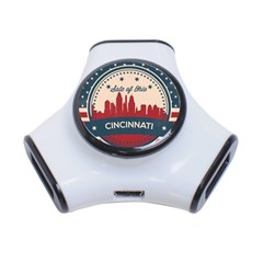 Retro Cincinnati Ohio Skyline 3-port Usb Hub by Bigfootshirtshop