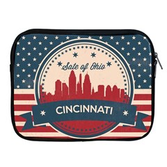 Retro Cincinnati Ohio Skyline Apple Ipad 2/3/4 Zipper Cases by Bigfootshirtshop