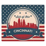 Retro Cincinnati Ohio Skyline Double Sided Flano Blanket (Small)  50 x40  Blanket Front