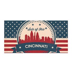 Retro Cincinnati Ohio Skyline Satin Wrap by Bigfootshirtshop