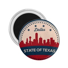 Retro Dallas Texas Skyline 2 25  Magnets by Bigfootshirtshop