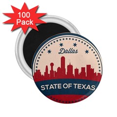 Retro Dallas Texas Skyline 2 25  Magnets (100 Pack)  by Bigfootshirtshop