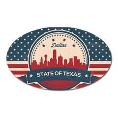 Retro Dallas Texas Skyline Oval Magnet by Bigfootshirtshop