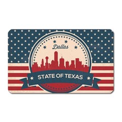 Retro Dallas Texas Skyline Magnet (rectangular) by Bigfootshirtshop