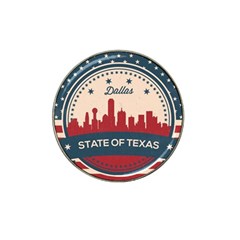 Retro Dallas Texas Skyline Hat Clip Ball Marker (4 Pack) by Bigfootshirtshop