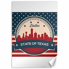 Retro Dallas Texas Skyline Canvas 12  X 18   by Bigfootshirtshop