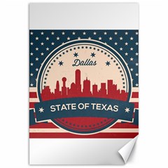 Retro Dallas Texas Skyline Canvas 20  X 30   by Bigfootshirtshop