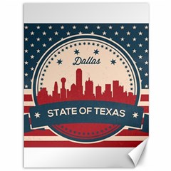 Retro Dallas Texas Skyline Canvas 36  X 48   by Bigfootshirtshop