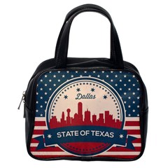 Retro Dallas Texas Skyline Classic Handbags (one Side) by Bigfootshirtshop