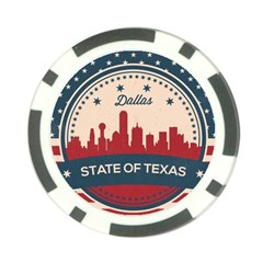 Retro Dallas Texas Skyline Poker Chip Card Guard (10 Pack) by Bigfootshirtshop