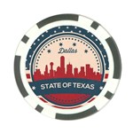 Retro Dallas Texas Skyline Poker Chip Card Guard (10 pack) Front