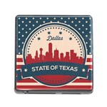 Retro Dallas Texas Skyline Memory Card Reader (Square) Front