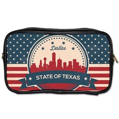 Retro Dallas Texas Skyline Toiletries Bags 2-side by Bigfootshirtshop