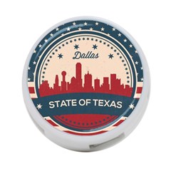 Retro Dallas Texas Skyline 4-port Usb Hub (two Sides)  by Bigfootshirtshop