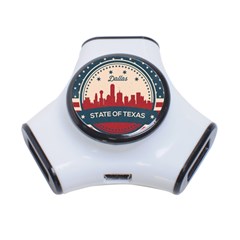 Retro Dallas Texas Skyline 3-port Usb Hub by Bigfootshirtshop