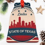 Retro Dallas Texas Skyline Bell Ornament (Two Sides) Back