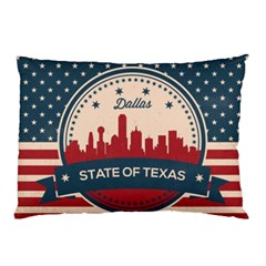 Retro Dallas Texas Skyline Pillow Case (two Sides) by Bigfootshirtshop