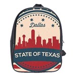 Retro Dallas Texas Skyline School Bag (XL) Front