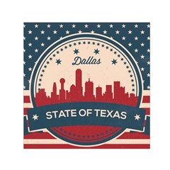 Retro Dallas Texas Skyline Small Satin Scarf (square)  by Bigfootshirtshop