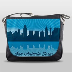 San Antonio Texas Skyline Messenger Bags by Bigfootshirtshop