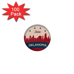 Tulsa Oklahoma Retro Skyline 1  Mini Buttons (100 Pack)  by Bigfootshirtshop