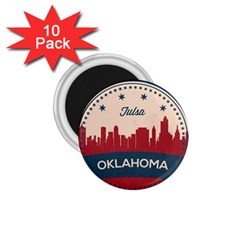 Tulsa Oklahoma Retro Skyline 1 75  Magnets (10 Pack)  by Bigfootshirtshop