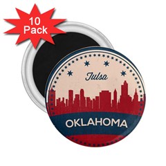 Tulsa Oklahoma Retro Skyline 2 25  Magnets (10 Pack)  by Bigfootshirtshop