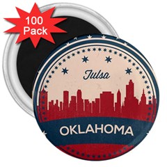 Tulsa Oklahoma Retro Skyline 3  Magnets (100 Pack) by Bigfootshirtshop