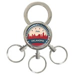 Tulsa Oklahoma Retro Skyline 3-Ring Key Chains Front