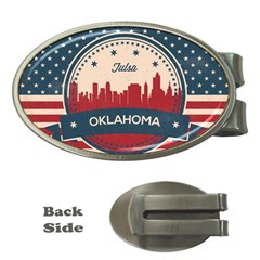 Tulsa Oklahoma Retro Skyline Money Clips (oval)  by Bigfootshirtshop