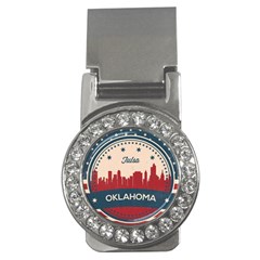 Tulsa Oklahoma Retro Skyline Money Clips (cz)  by Bigfootshirtshop