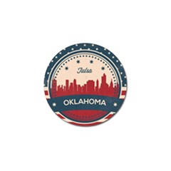 Tulsa Oklahoma Retro Skyline Golf Ball Marker by Bigfootshirtshop