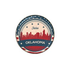 Tulsa Oklahoma Retro Skyline Hat Clip Ball Marker by Bigfootshirtshop